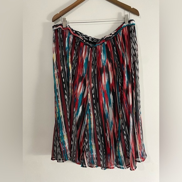 Cj Banks - Stripped Red and Teal Skirt - Picture 5 of 9